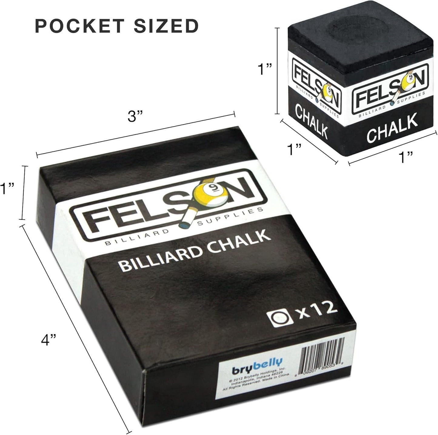 Felson Pool Chalk Cubes & Storage Box