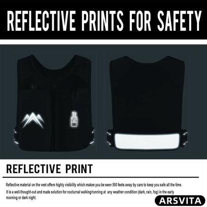 Reflective Running Vests with 500Ml Hydration Bottle
