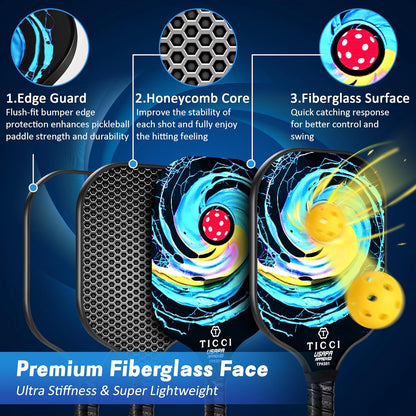 Pickleball Set with 4 Balls & Carry Bag