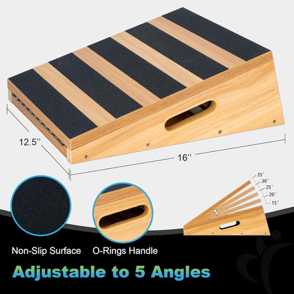 Wooden Slant Board - 5 Adjustable Angles
