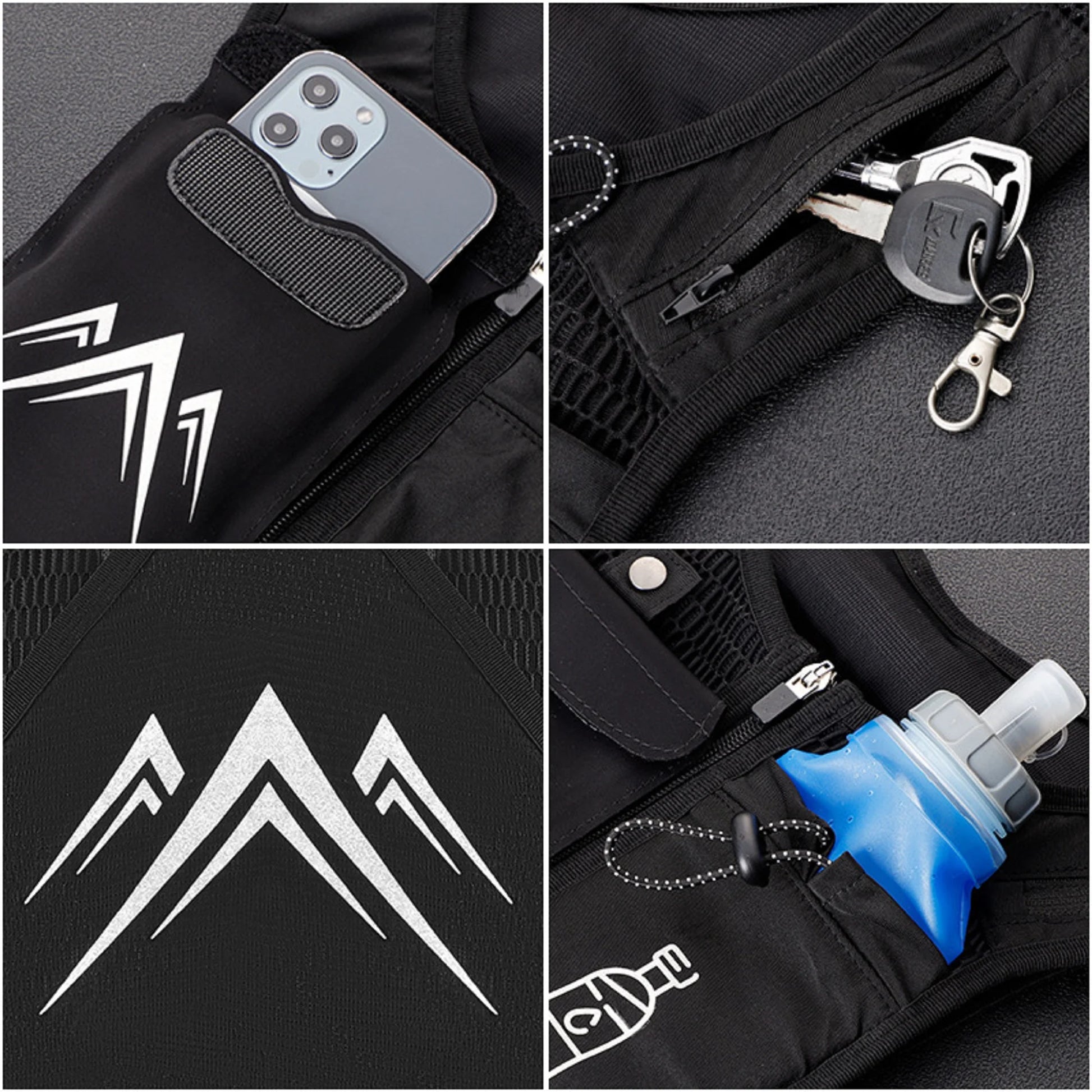 Reflective Running Vests with 500Ml Hydration Bottle