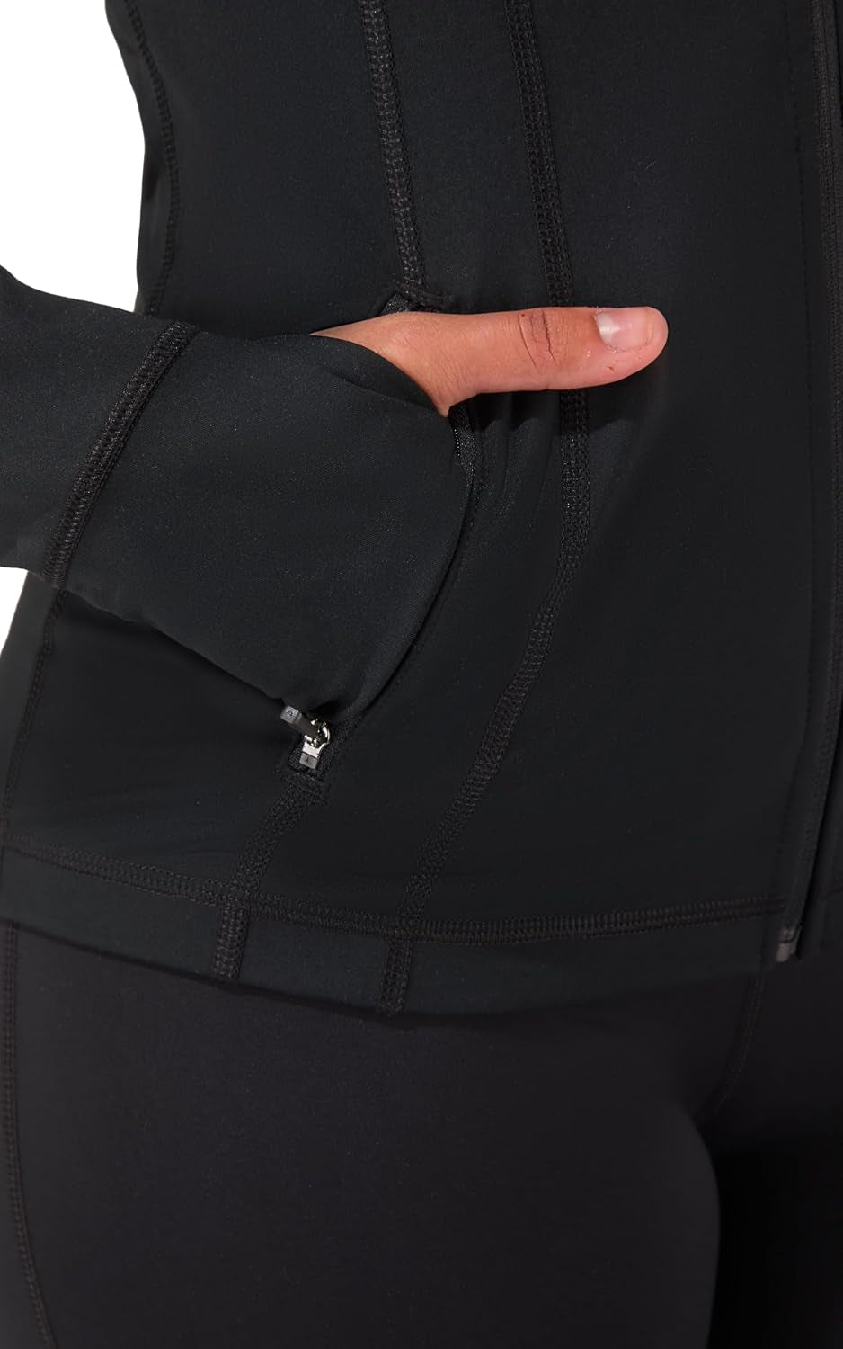 Full Zip Running Jacket Lightweight Athletic Slim Fit Jacket with Thumbholes