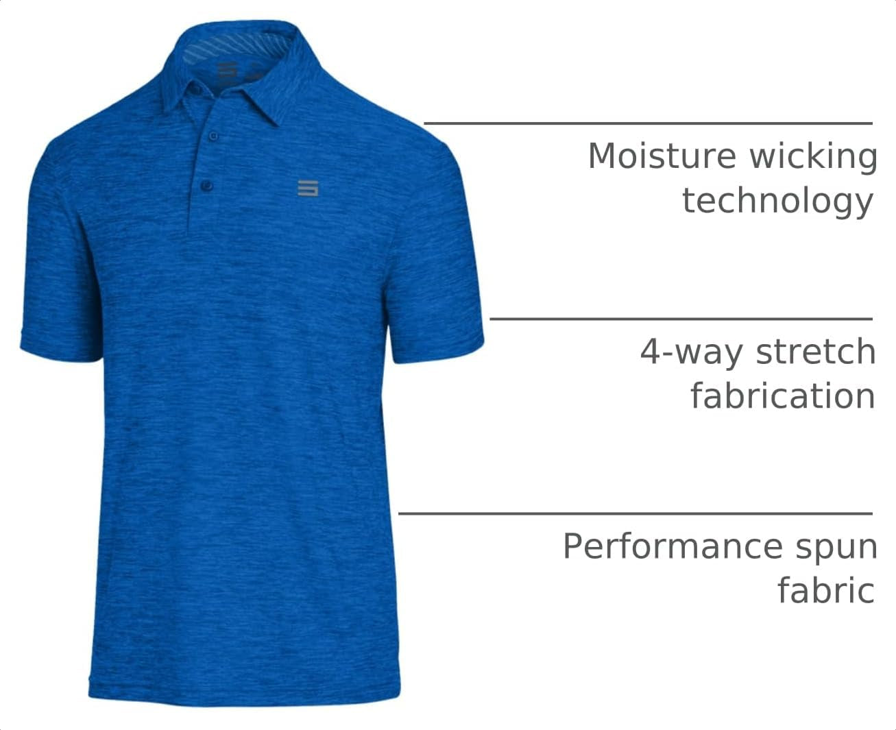Golf Shirts for Men - Dry Fit Short-Sleeve Polo