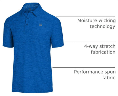Golf Shirts for Men - Dry Fit Short-Sleeve Polo