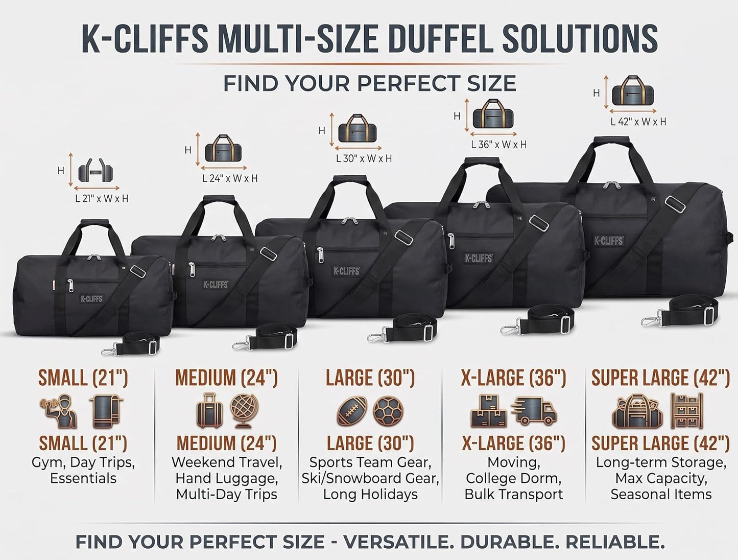 Heavy Duty Cargo Duffel Large Travel Bag