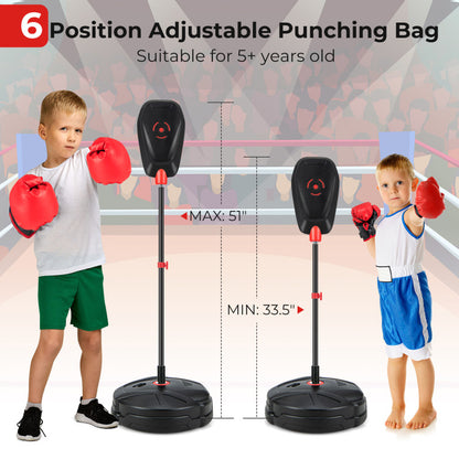 Boxing Set with Punching Bag and Boxing Gloves for 5+ Years Olds