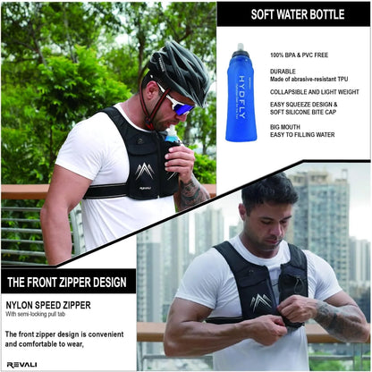 Reflective Running Vests with 500Ml Hydration Bottle