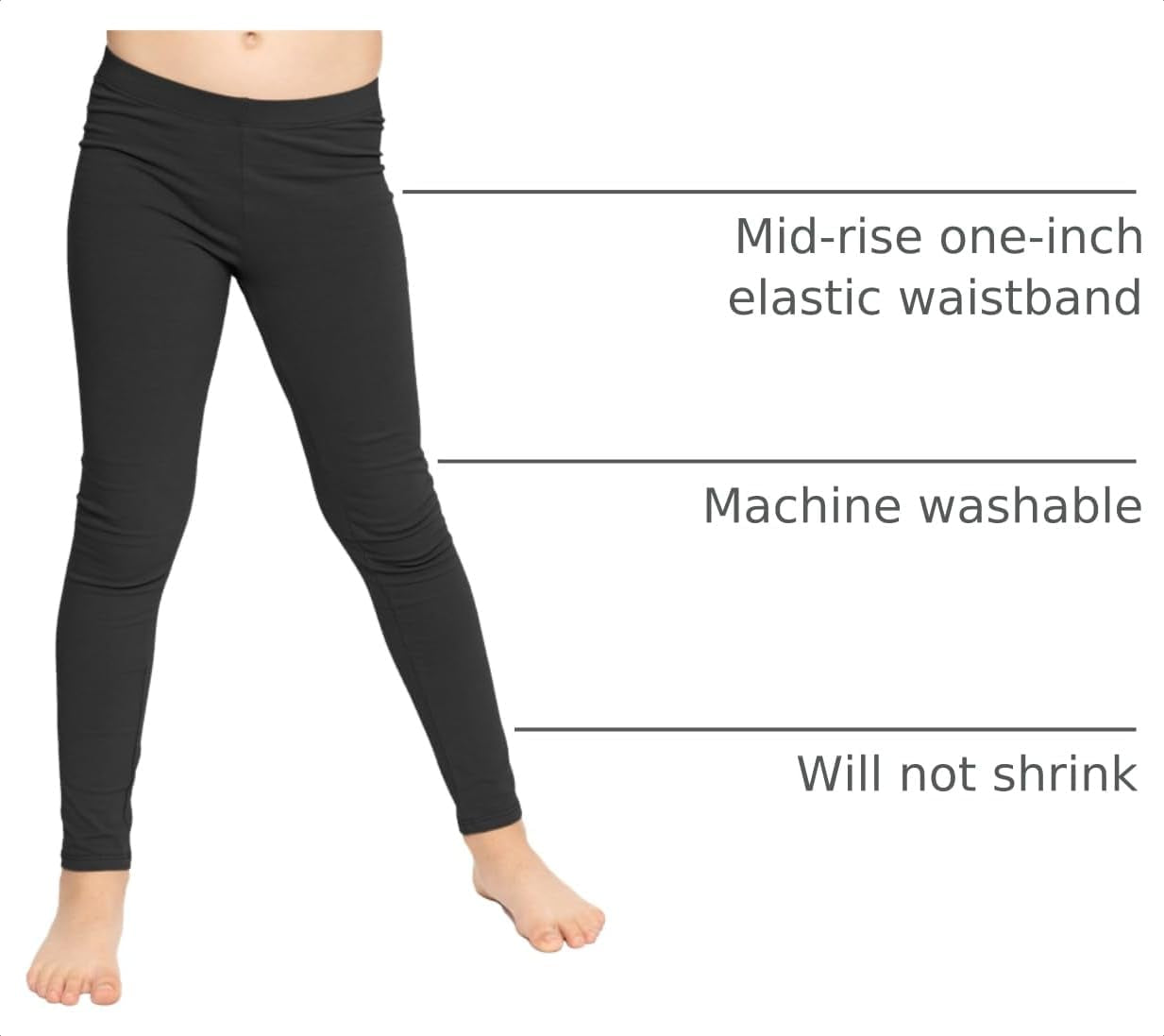 Leggings for Girls 2-16 Black
