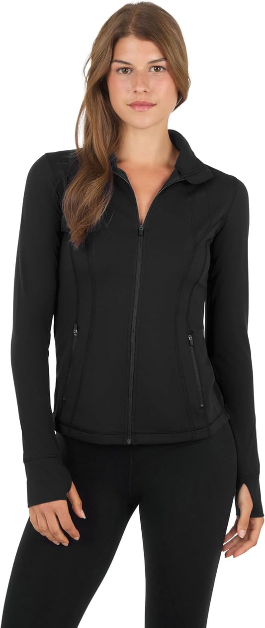 Full Zip Running Jacket Lightweight Athletic Slim Fit Jacket with Thumbholes