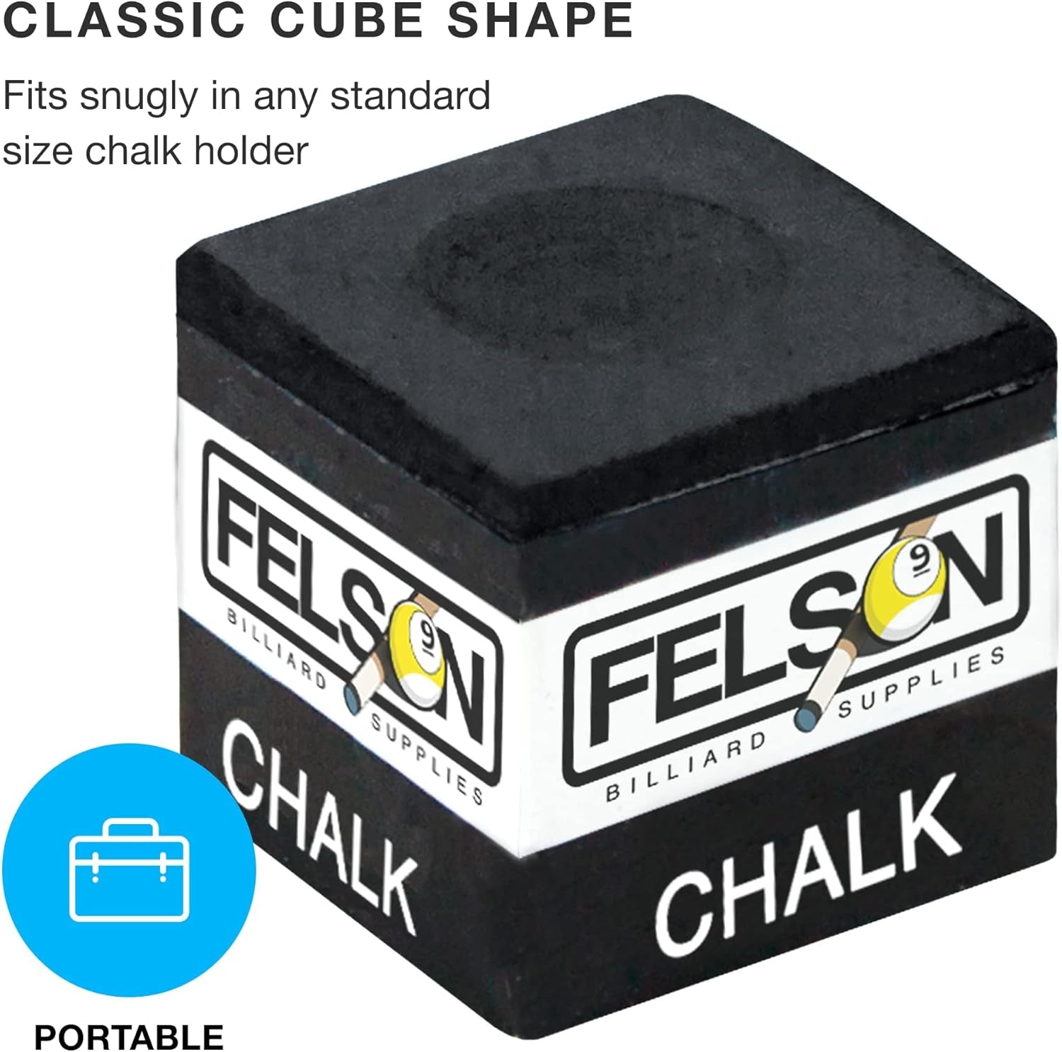 Felson Pool Chalk Cubes & Storage Box