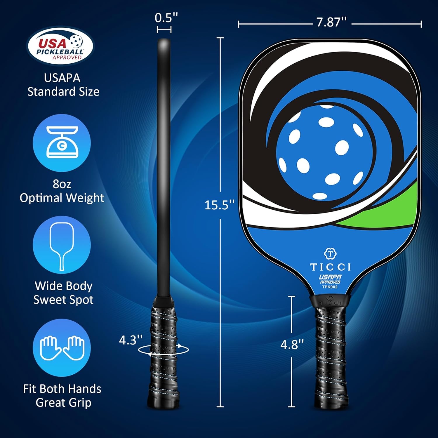 Pickleball Set with 4 Balls & Carry Bag
