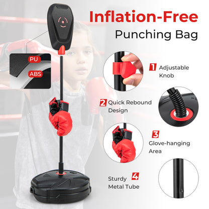 Boxing Set with Punching Bag and Boxing Gloves for 5+ Years Olds